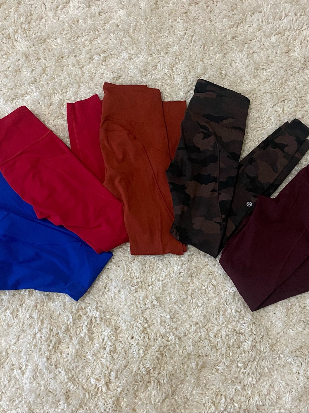 Lululemon Fast and Free Leggings - Red, Rust, Camo, Blue, Burgundy